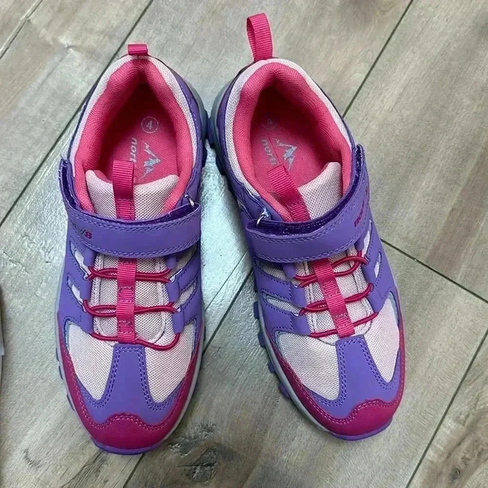 NEW Nortiv8 Kids Non Slip Hiking Shoes Pink Purple Girls Kids Sz 4